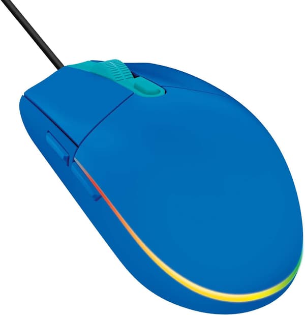 Spelmus med RGB-belysning, 6 programmerbara knappar, sensor i spelklass, 6K DPI-spårning, lätt blå blue