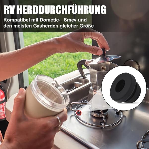 12 stk. Gummiendestykker Rustbeskyttelse til Dometic Campingvognskomfurer 5mm