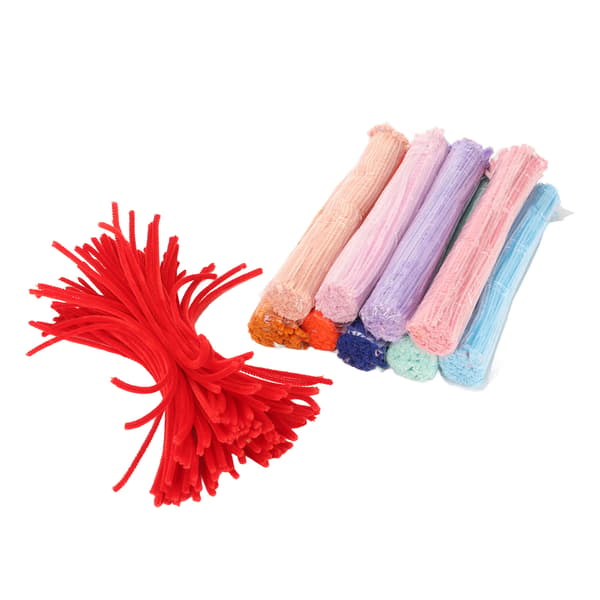 1000 stk. piberensere i assorterede farver, blød polyester, multifunktionelle farvede piberensere til dukker, blomster, gaveindpakning