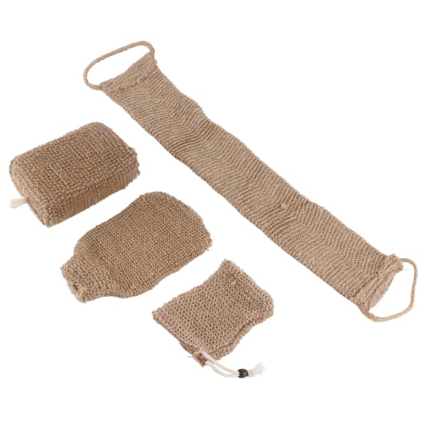 Exfoliating Jute Back Scrubber Concave Convex Surface Gift Box Jute Exfoliating Scrub Kit
