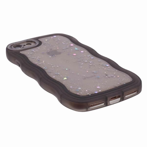 JTW-serien Cover til iPhone 7/8/SE (2020)/SE (2022) Glitterstjerner Bølget Kant TPU-beskyttelse Multicolor Style A
