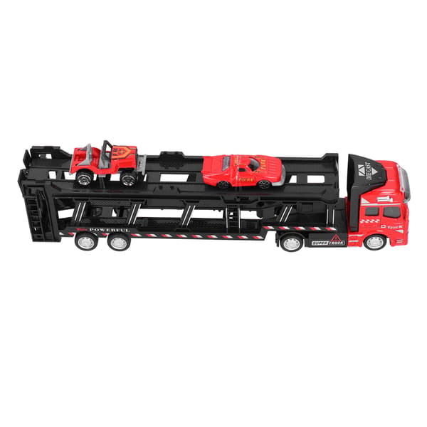 1:48 Alloy Container Truck Car Model Toy Pull Back High Simulation Kids Vehicle Toy (red)