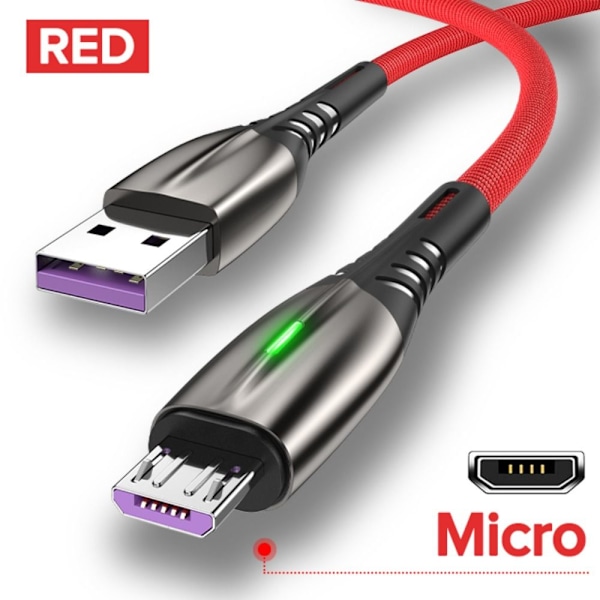 Datakabel Ladekabel RØD MICRO USB MICRO USB Rød Red Micro USB-Micro USB