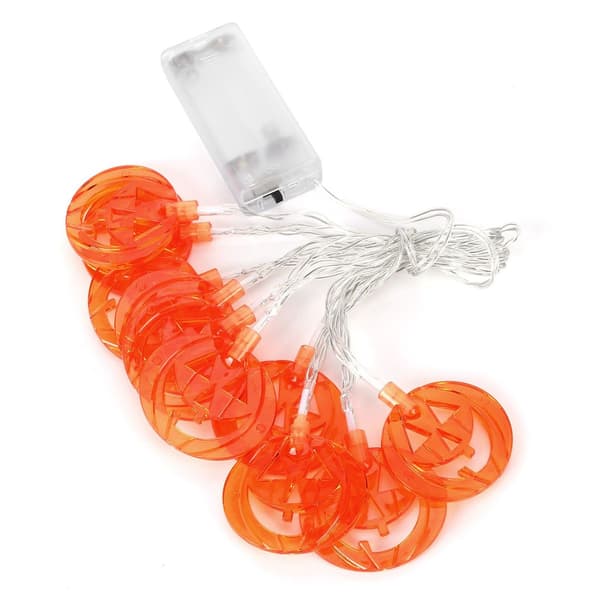 2m flat gresskar lysslynge 10 LED dekorativ Halloween-lampe KLB