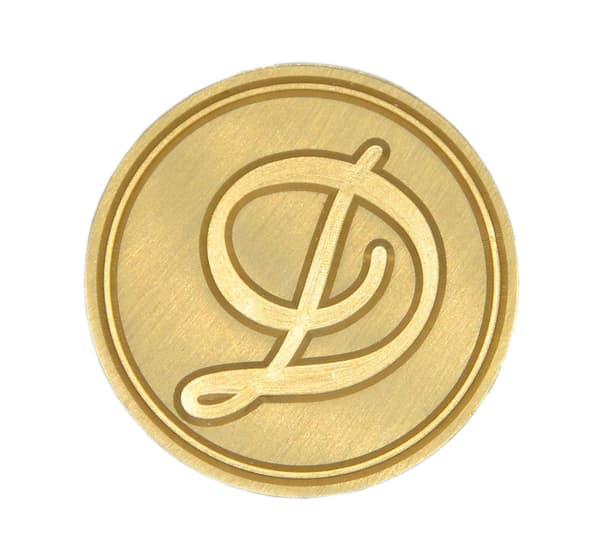 Voksseglstempel bokstav A-Z, alfabet initialseglstempel for jule- og takkekort, bryllupsinvitasjon W-S-2 (bokstav D) -