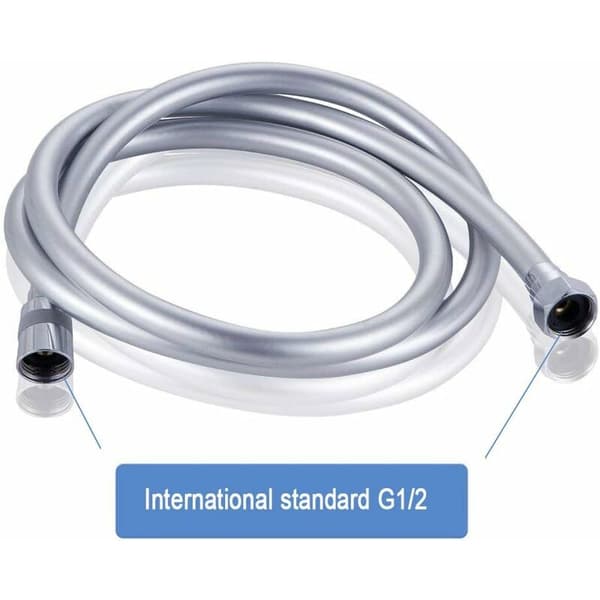 Dusjslange 2 m/79 tommer, fleksibel, vridsikker, erstatningsslange for hånddusj, standard G 1/2