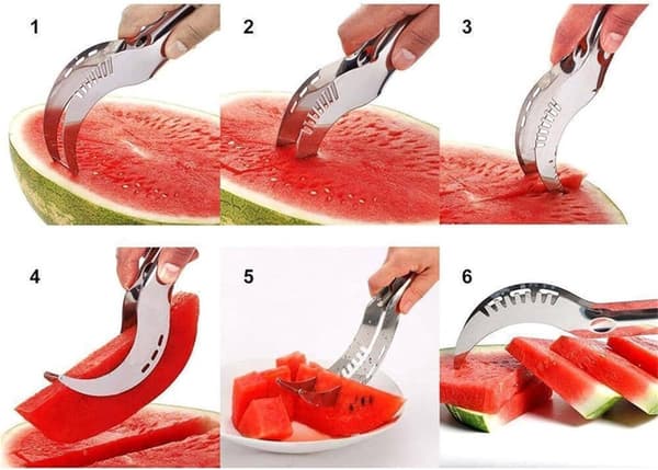 Vannmelonkutter - Vannmelonkutter Verktøy - Fruktkutter Vannmelonkutter Verktøy - 3 deler - Melon- og fruktsalat Melonkutte