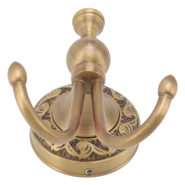 Brass Stainless Steel Retro Delicate Wall Mounted Double Hook Bathroom Hook