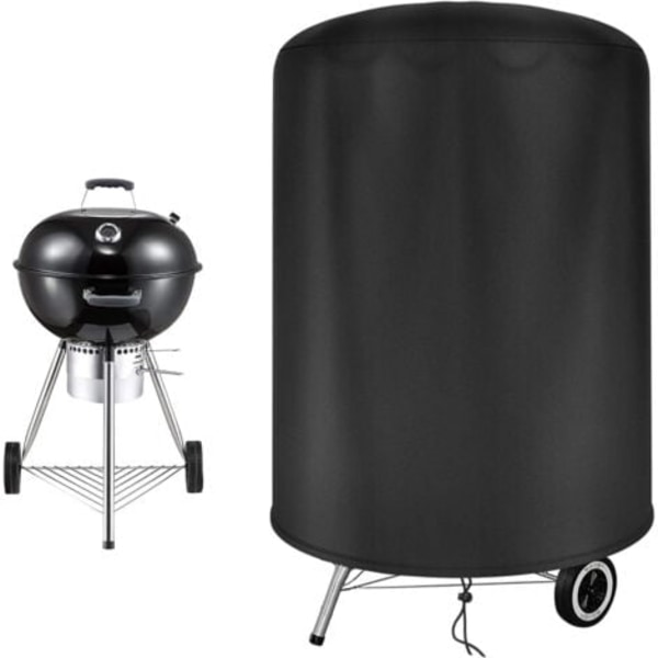 Runt vattentätt grillöverdrag Weber grillöverdrag i Oxford-tyg, UV-beständigt för utomhusbruk med vindtät sidorem, Svart (Φ71 x 70cm).ca