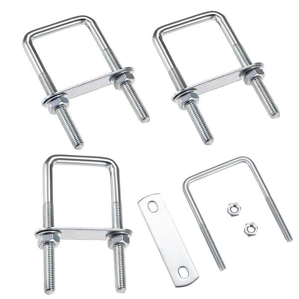 M8 U-bolte/møtrikker i rustfrit stål, 4-pak - 4 stk., rustfrit stål, 40x100mm - U-bolt til rørfastgørelse og VVS/konstruktion