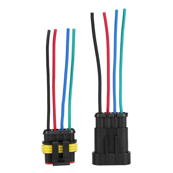 Vanntett 4-pinners bilkabel elektrisk kontakt