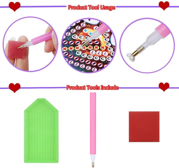 Rabbit Diamond Painting Keychain Kit, Double-Sided DIY Diamo DXGHC