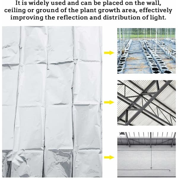 Reflekterende film til planter Sølv Dyrkningstelt Plantning Havetilbehør til drivhuse 210 x 120 cm