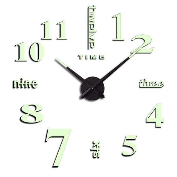 Bright DIY Digital Wall Clock Living Room Decoration Silent Clock