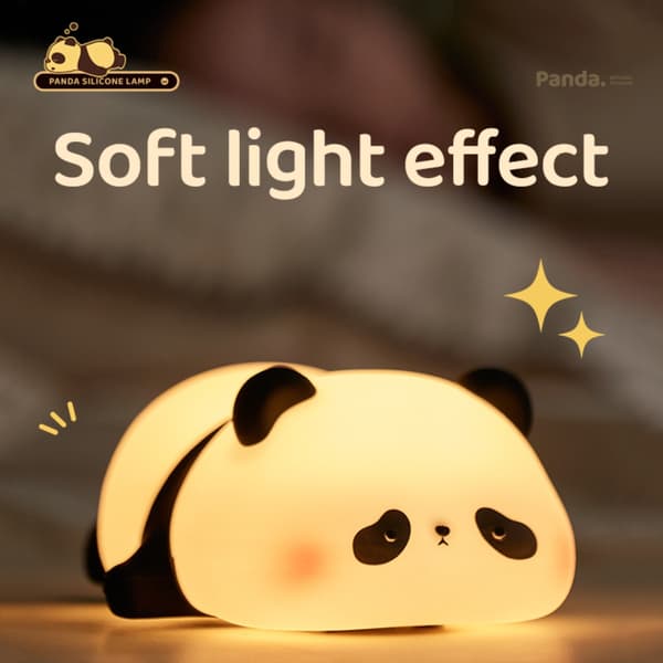 Panda Silicone Touch-Activated Night Light – Soft Touch, Rechargeable, Cute Desk and Bedside Lamp for Children's Room