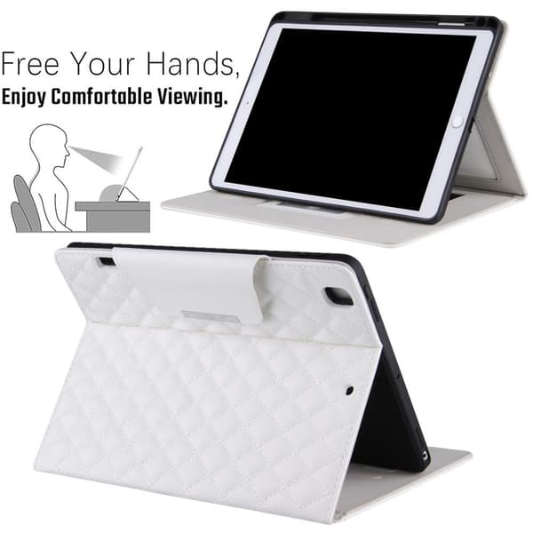 For iPad 10.2 (2021)/(2020)/(2019) Sammenleggbart etui - Hvit