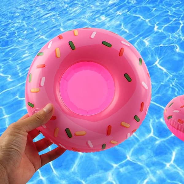 Inflatable Drink Holders, 15-Pack Drink Floats Inflatable Cup Holders Flamingo Coasters for Pool Party
