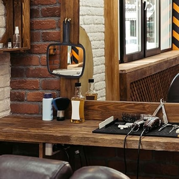 Professionell salong manuell frisörspegel med handtag -