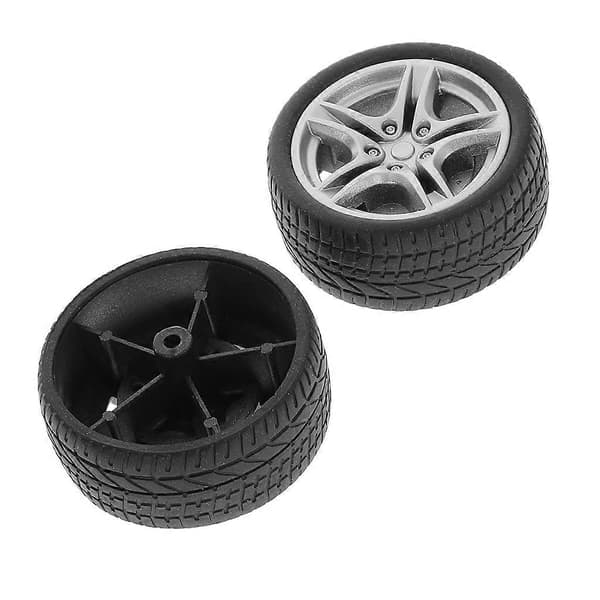 4 stk 48 mm simuleringsgummihjul dæk hjul legetøjsmodel DIY RC reservedele