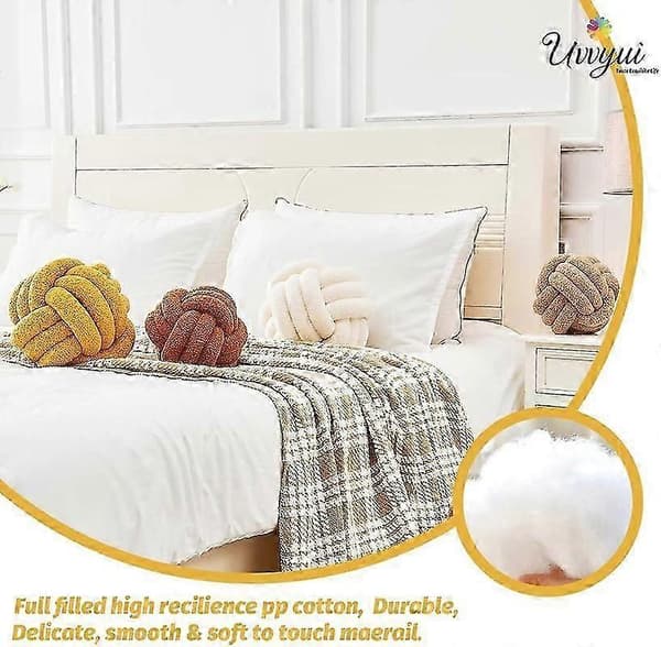 Knutkudde Boll, Blød Boligindretning Rund Pyntepude db Beige 22cm Beige 22cm