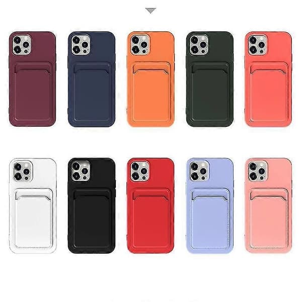 Mobilskall for iPhone 12 Pro TPU + Flanellfôr Støtsikkert Skall Med Kortlomme (hvit)