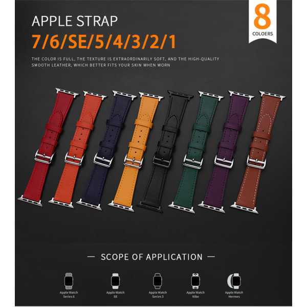 Apple Watch Microfiber Läderrem - Röd 38/40/41MM