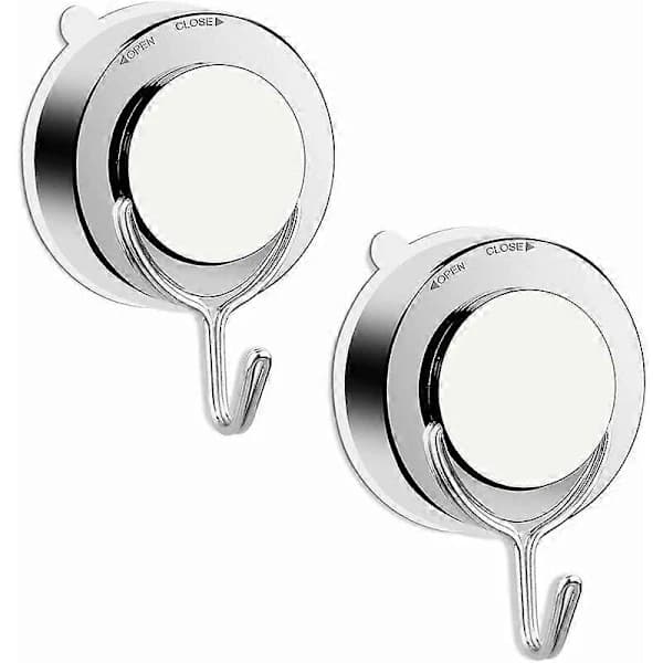Suction Cup Hooks for Bathrooms, Toilets, and Kitchens; Strong Towel Hooks, Robe Hooks, and Shower Hooks (2-Pack)