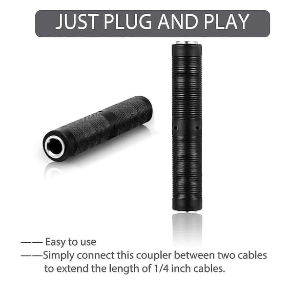 6-pak 1/4 tomme hun til hun-kobling 6,35 mm / lydstik, stereo og mono jack-adapter Jo