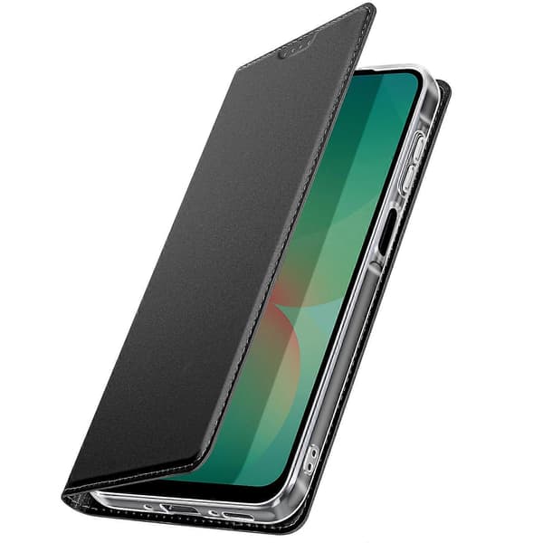 Etui til Galaxy A26 Satin Effekt Kortholder og Videoholder, Svart