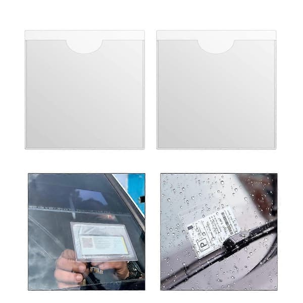 Parking Permit Holder for Car Windshield Parking Stickers Clear Adhesive 2 2
