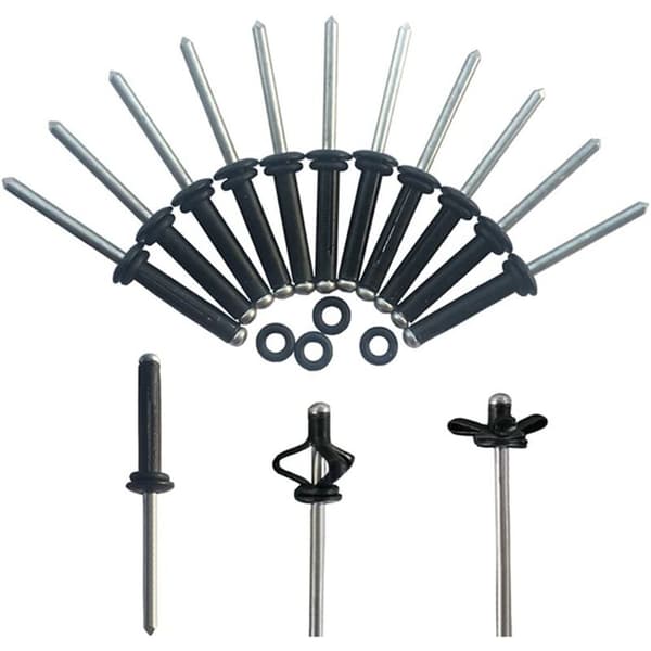 60 Pieces Tri-Grip Rivets with O-Rings Long Grip Tri-Fold Tri Bulb for Deep Installation Kayak, Canoe and Boat