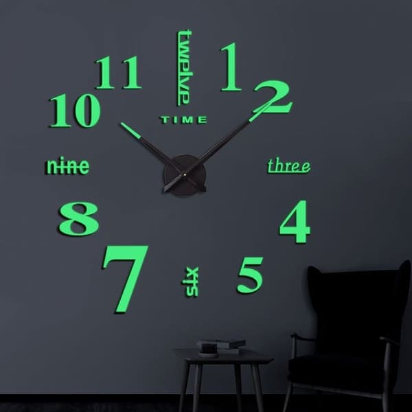 Kirkas DIY digitaalinen seinäkello olohuoneen sisustus hiljainen kello