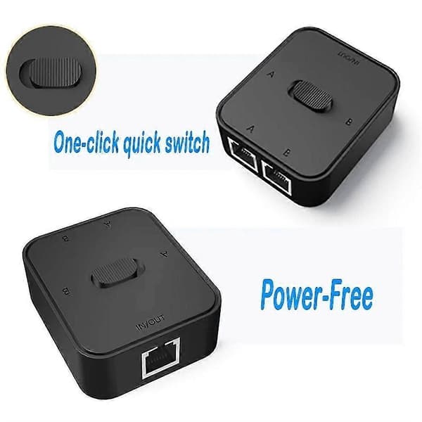 2-portars RJ45 Ethernet Smart Managed Nätverk Switch Hub Internet Converter Adapter Vit White