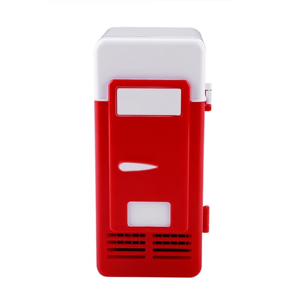 LED Mini USB Refrigerator Drinks Cans Cooler and Warmer Red