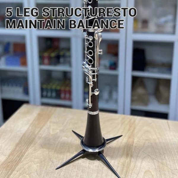 Sort foldbart trompetstativ - 10,5 cm 5 ben - Klarinetstativ A og B
