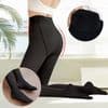 Termotights for kvinner, termoleggings med fleecefôr, svarte fleecetights