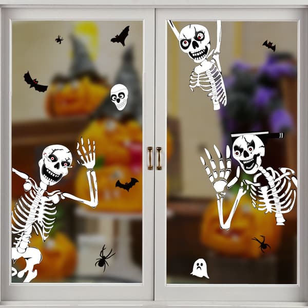Halloween Window Decals, Skull Decals 25x35CMx4pcs