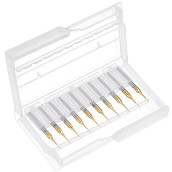 10 stk. titaniumcarbid-graveringsbits til printkortmaskine 0,3 mm skaft 1/8 tomme