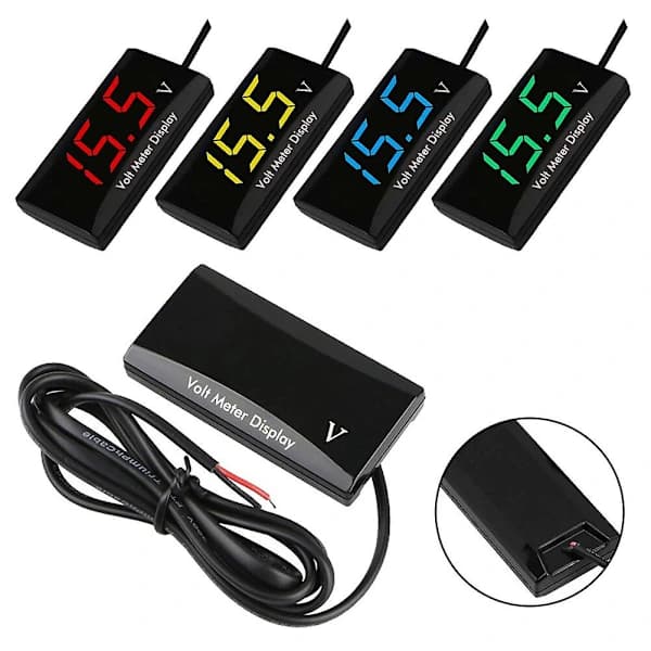 12V SPEC Digital LED-display Voltmeter Bil Motorcykel Spændingspanelmåler Rød