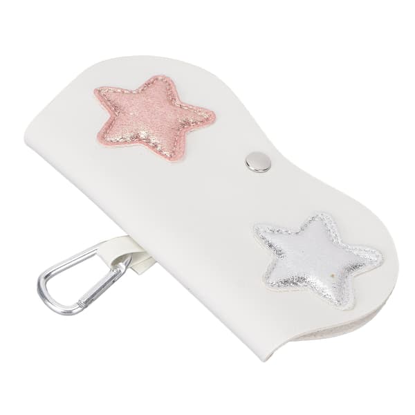 Eyeglass Case Five-Pointed Star Pattern Portable Eyeglass Protection Storage Decoration Bag White