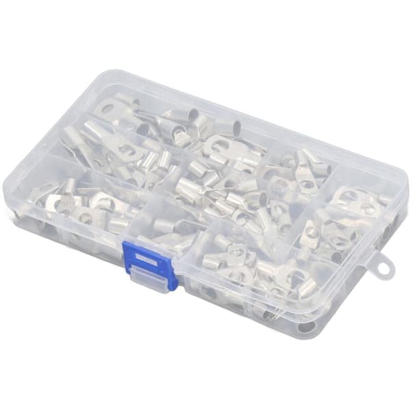 120 Pcs Copper Electrical Ring Terminals for Cable Connections, Compatible with Machines and Vehicles