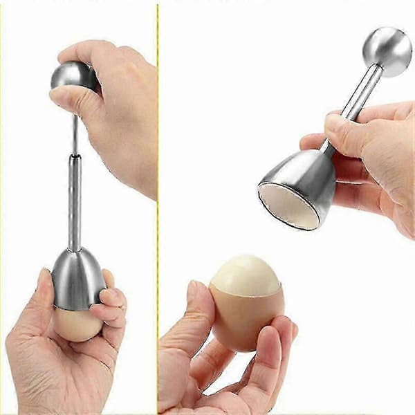 Eggeskallkutter i rustfritt stål for bløtkokte og hardkokte egg, eggetopper, skallåpner, kjøkkenredskap