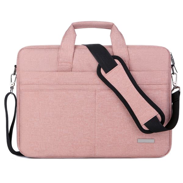 Laptop Bag, 15.6 inch, Waterproof, Shockproof, Notebook Shoulder Bag, with Shoulder Strap and Hidden Handle, Pink-FX-