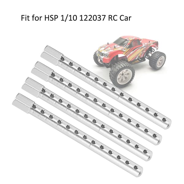 4 stk. aluminiumslegering RC bilskalsøjle tilbehør reservedele passer til HSP 1/10 122037Sølv