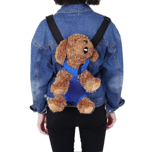 Pet Chest Carrier Backpack with Five Holes - Dark Blue (Size S)