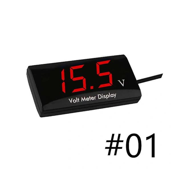 12V SPEC Digital LED-display Voltmeter Bil Motorcykel Spændingspanelmåler Rød