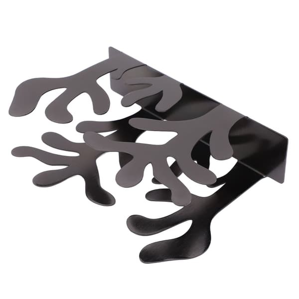 Servietholder Innovativ Tangform Kontoropbevaring Rustfrit Stål Metal Vertikal Papirholder Sort
