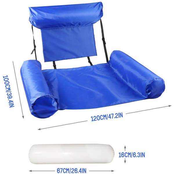 Swimming Pool Hammock, Inflatable Swimming Pool Bed, Deck Chair, Raft, Fun Pool Lounge, Yellow