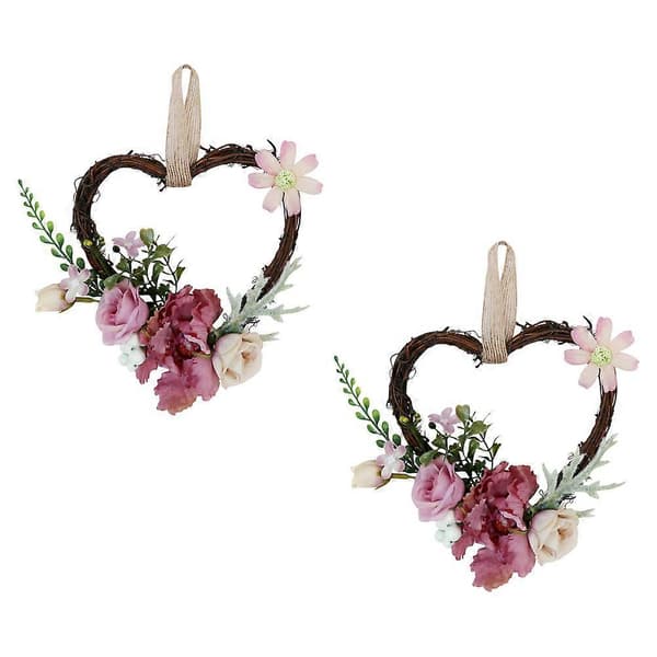 Formkrans Blomsterkrans til dekoration 2 stk. rosa
