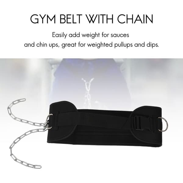 Dip Belt with Chain Pull Up Belt with Buckle for Weightlifting Training Gym Accessory